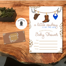 Load image into Gallery viewer, Cowboy Cowgirl Baby Shower Invitation
